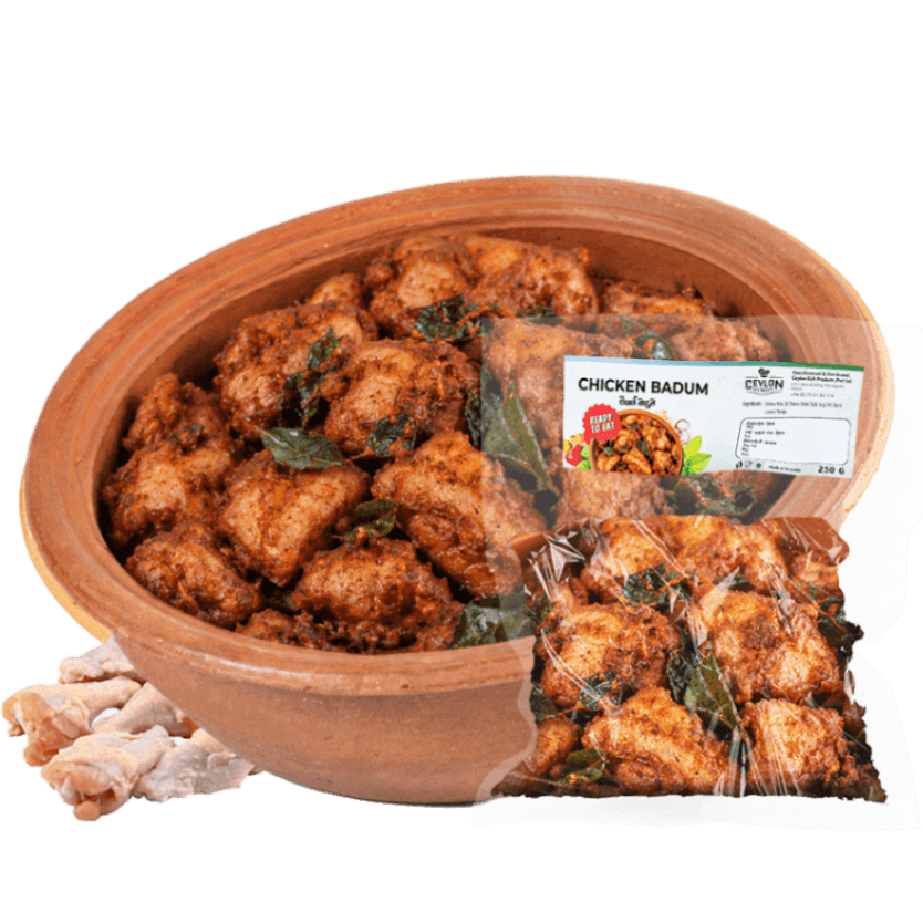 Chicken Badum — Sri Lankan fried mixtures / badum, vacuum-sealed by Ceylon Rich Products in Matara