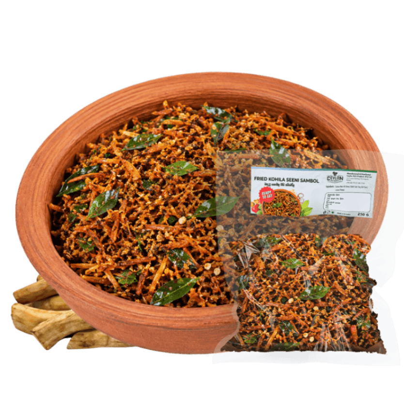 Fried Kohila Seeni Sambol — Sri Lankan sambols & condiments, vacuum-sealed by Ceylon Rich Products in Matara