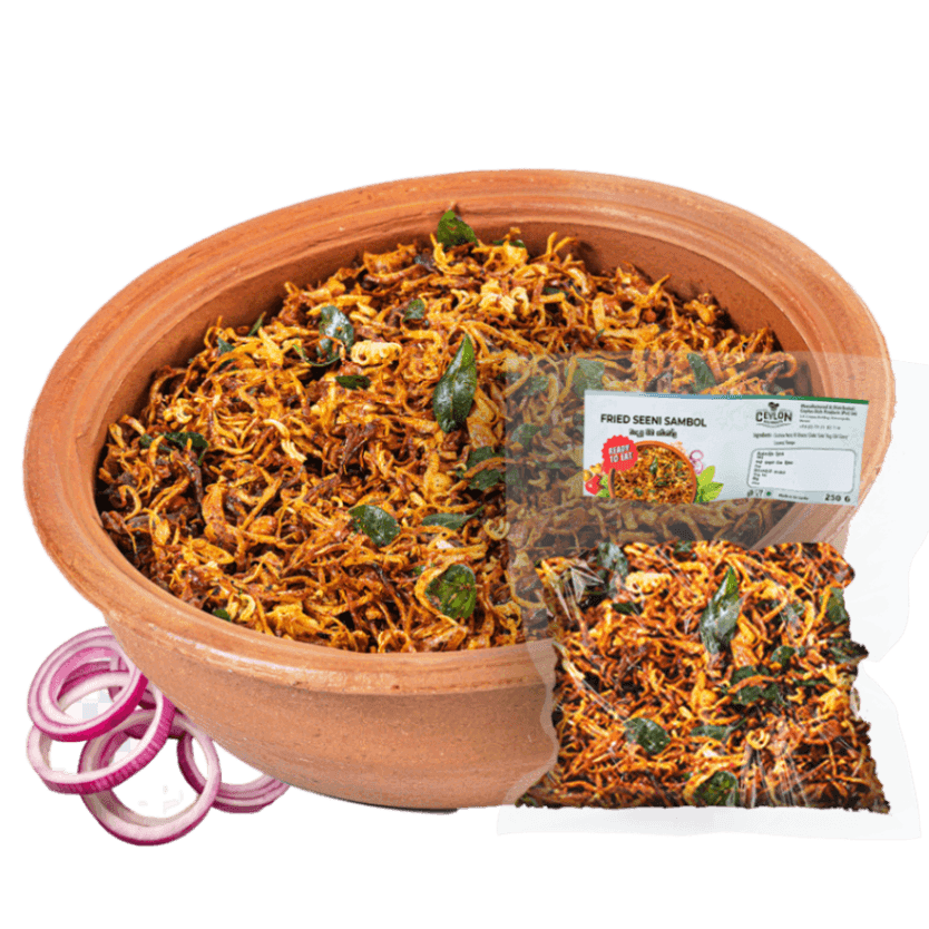 Fried Seeni Sambol — Sri Lankan sambols & condiments, vacuum-sealed by Ceylon Rich Products in Matara