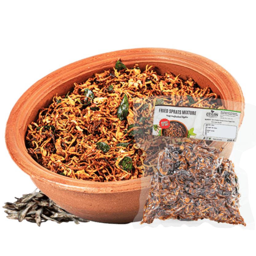 Fried Sprats Mixture — Sri Lankan fried mixtures / badum, vacuum-sealed by Ceylon Rich Products in Matara
