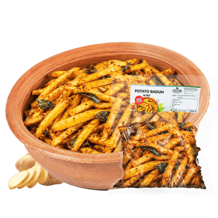 Potato Badum — Sri Lankan fried mixtures / badum, vacuum-sealed by Ceylon Rich Products in Matara